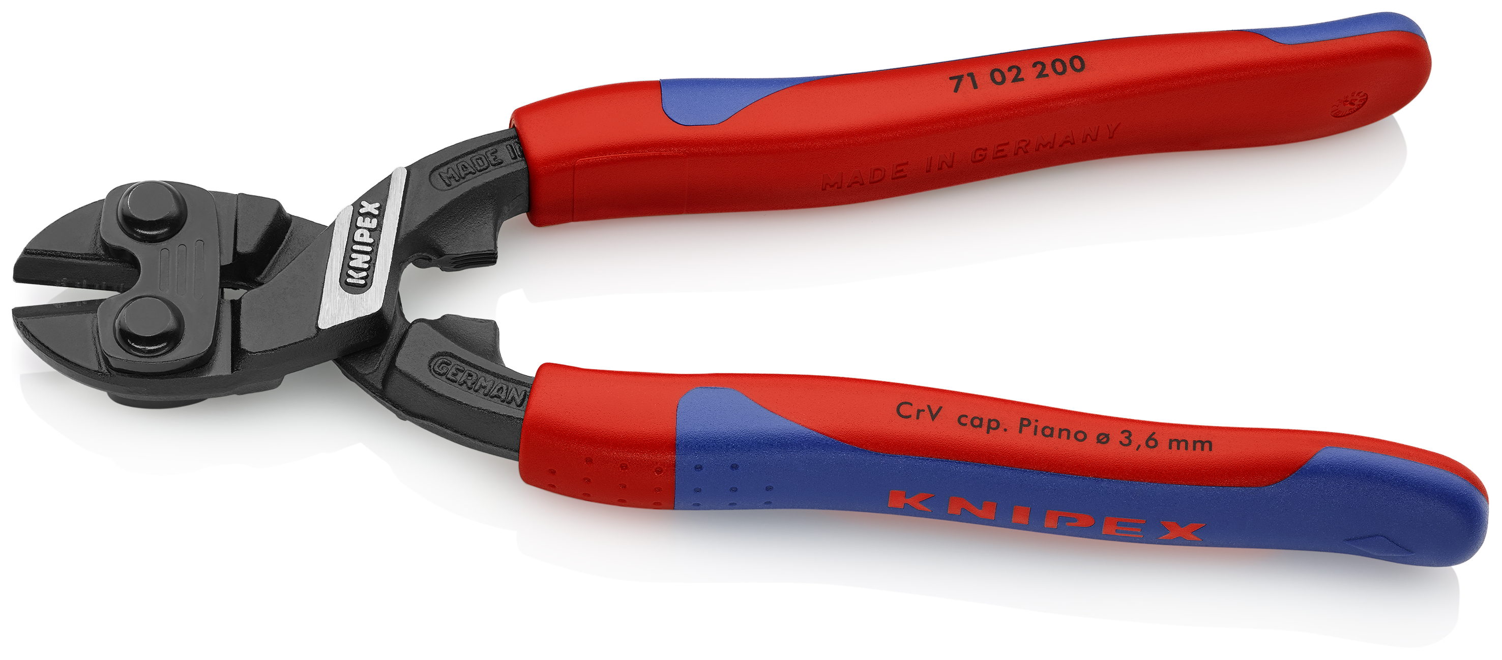 KNIPEX 71 02 200 T BK CoBolt® Compact Bolt Cutter 200 mm black atramentized with slim multi-component grips, with integrated tether attachment point for a tool tether thumbnail 5