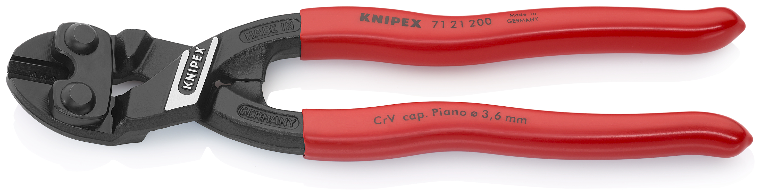 KNIPEX 71 21 200 SB CoBolt® Compact Bolt Cutter 200 mm black atramentized with plastic coating