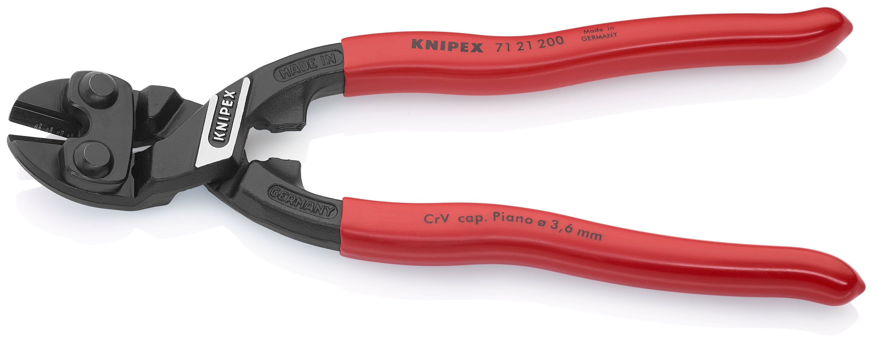 KNIPEX 71 21 200 SB CoBolt® Compact Bolt Cutter 200 mm black atramentized with plastic coating thumbnail 2