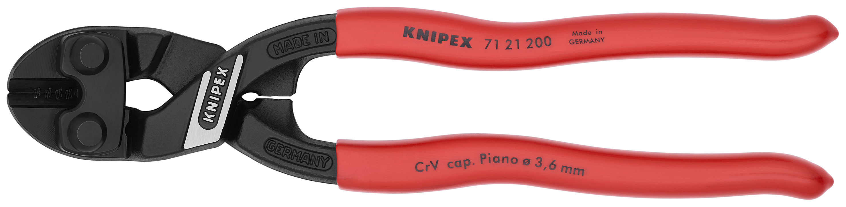 KNIPEX 71 21 200 SB CoBolt® Compact Bolt Cutter 200 mm black atramentized with plastic coating thumbnail 5