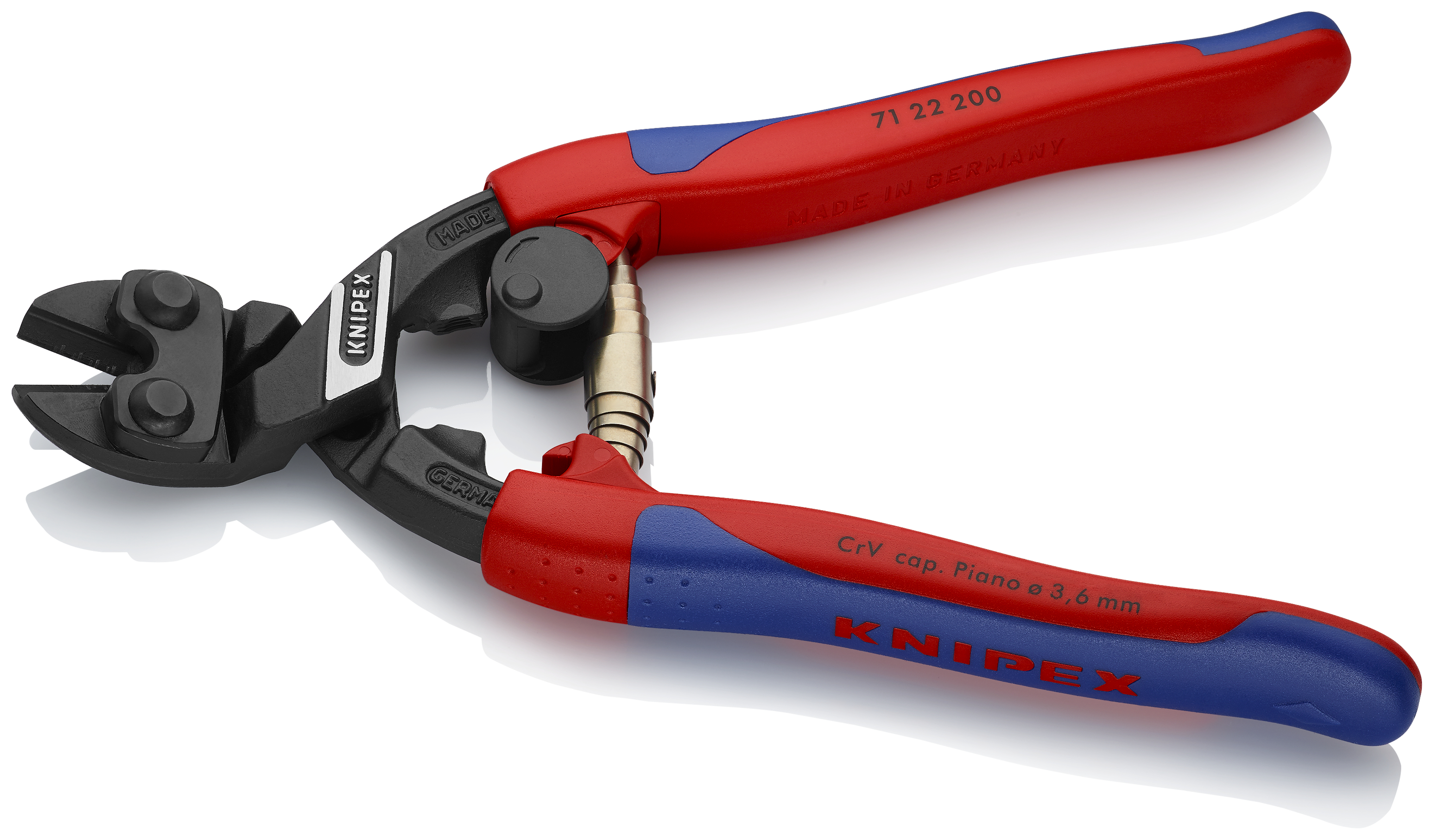 KNIPEX 71 22 200 T CoBolt® Compact Bolt Cutter 200 mm black atramentized with slim multi-component grips, with integrated tether attachment point for a tool tether thumbnail 8