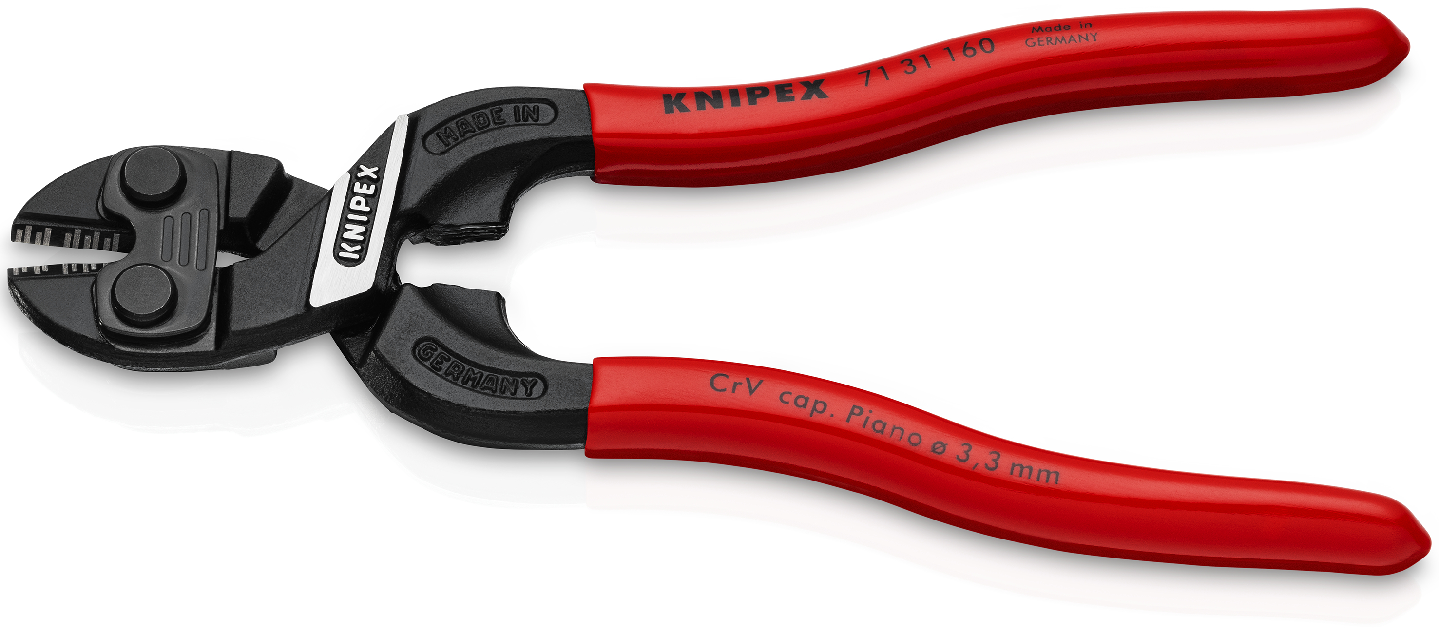 KNIPEX 71 31 160 SB CoBolt® S Compact Bolt Cutters with recess in the cutting edge 160 mm black atramentized with plastic coating thumbnail 2