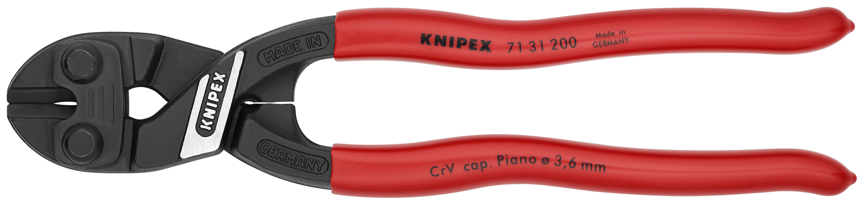 KNIPEX 71 31 200 SB CoBolt® Compact Bolt Cutter 200 mm black atramentized with plastic coating thumbnail 4