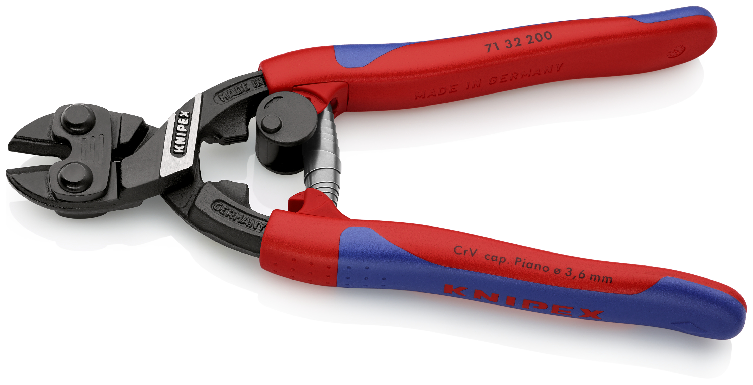 KNIPEX 71 32 200 T BK CoBolt® Compact Bolt Cutter 200 mm black atramentized with slim multi-component grips, with integrated tether attachment point for a tool tether thumbnail 4