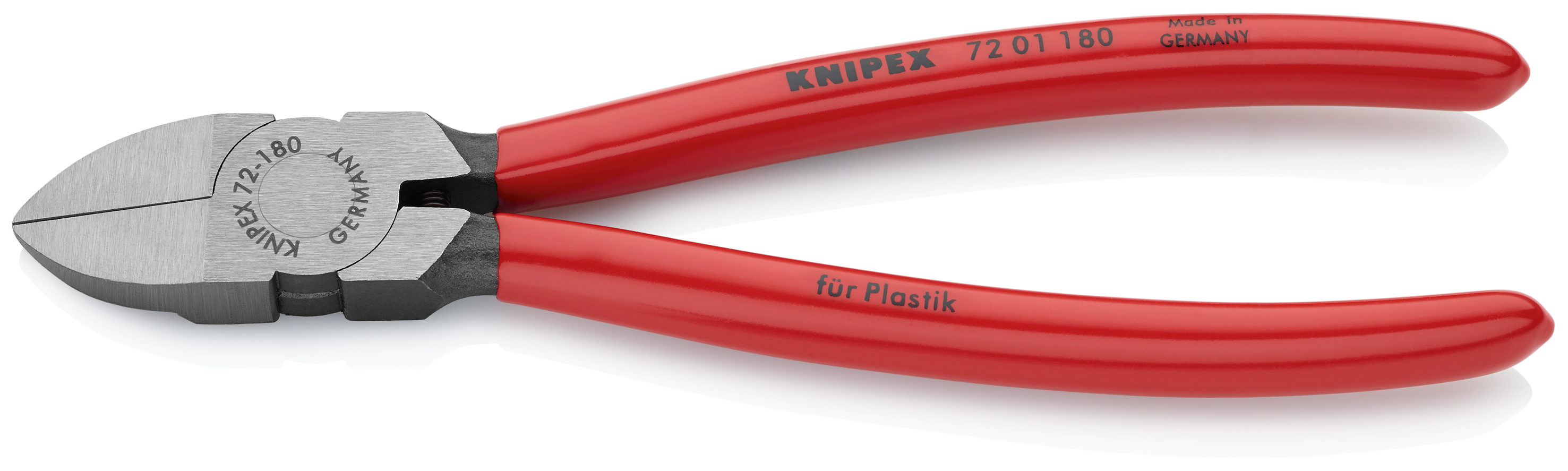 KNIPEX 72 01 180 Diagonal Cutters for plastics 180 mm with plastic coating polished