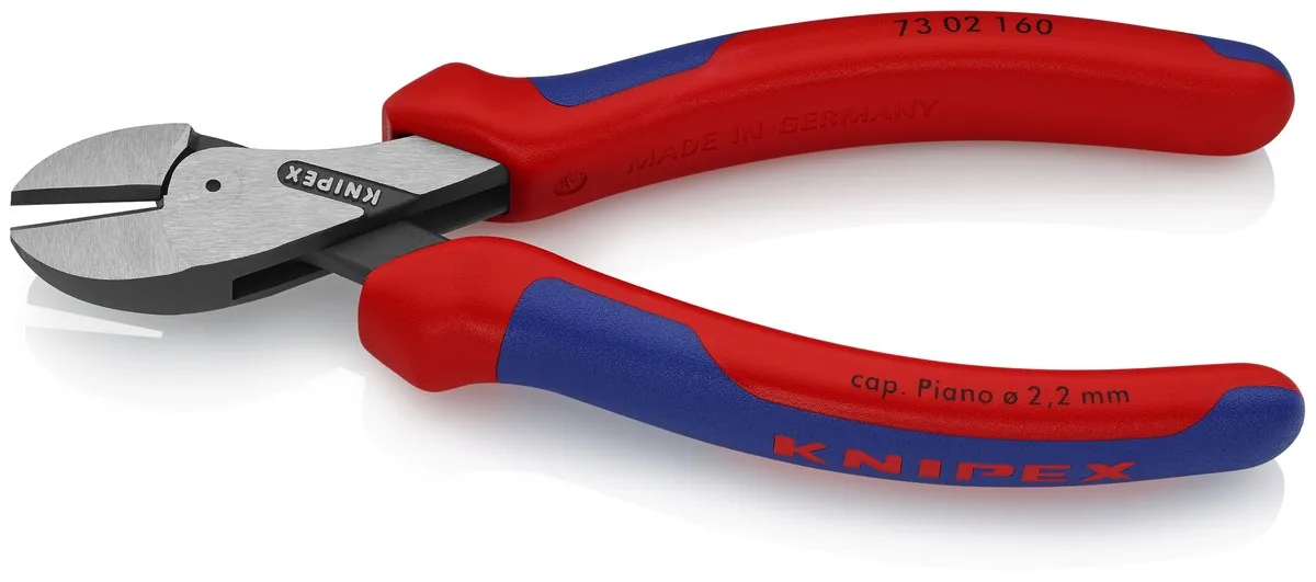 KNIPEX 73 02 160 X-Cut® Compact Diagonal Cutter high lever transmission 160 mm black atramentized with multi-component handles polished thumbnail 3