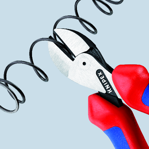 KNIPEX 73 02 160 X-Cut® Compact Diagonal Cutter high lever transmission 160 mm black atramentized with multi-component handles polished thumbnail 4