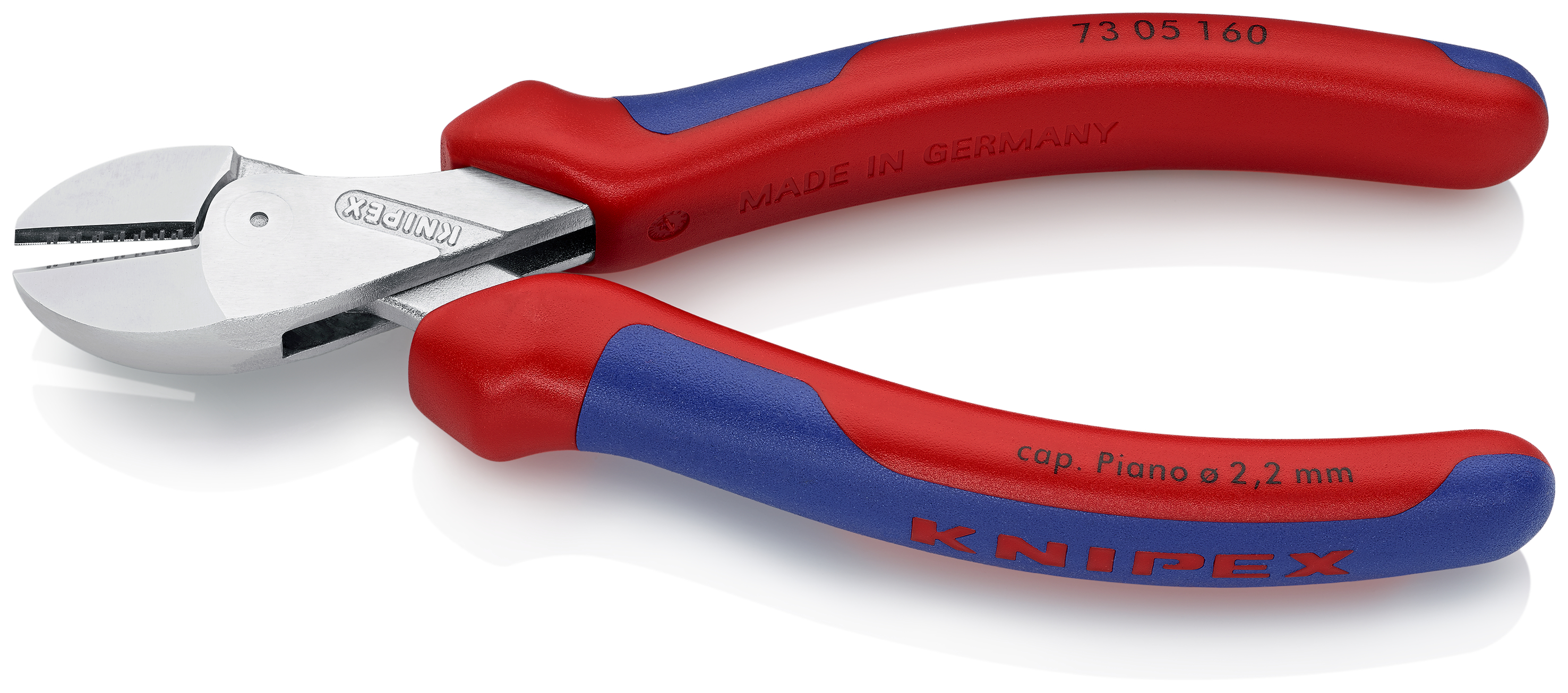 KNIPEX 73 05 160 SB X-Cut® Compact Diagonal Cutter high lever transmission 160 mm chrome-plated with multi-component handles chrome-plated thumbnail 2
