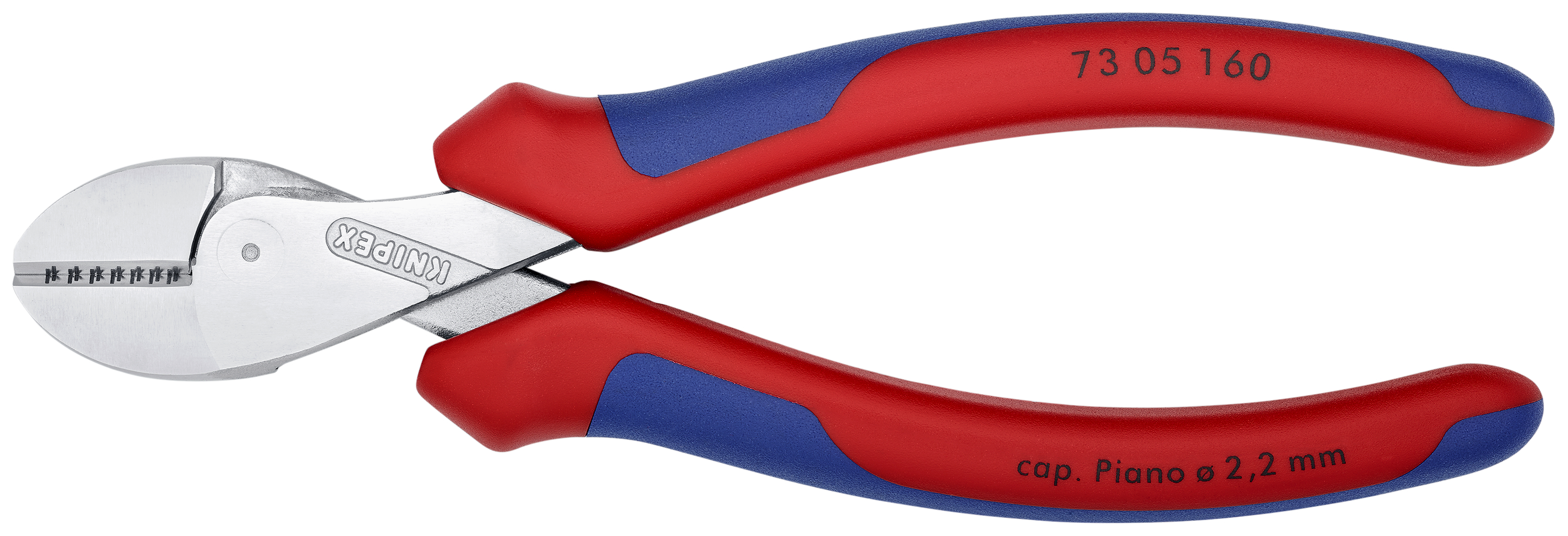 KNIPEX 73 05 160 SB X-Cut® Compact Diagonal Cutter high lever transmission 160 mm chrome-plated with multi-component handles chrome-plated thumbnail 6