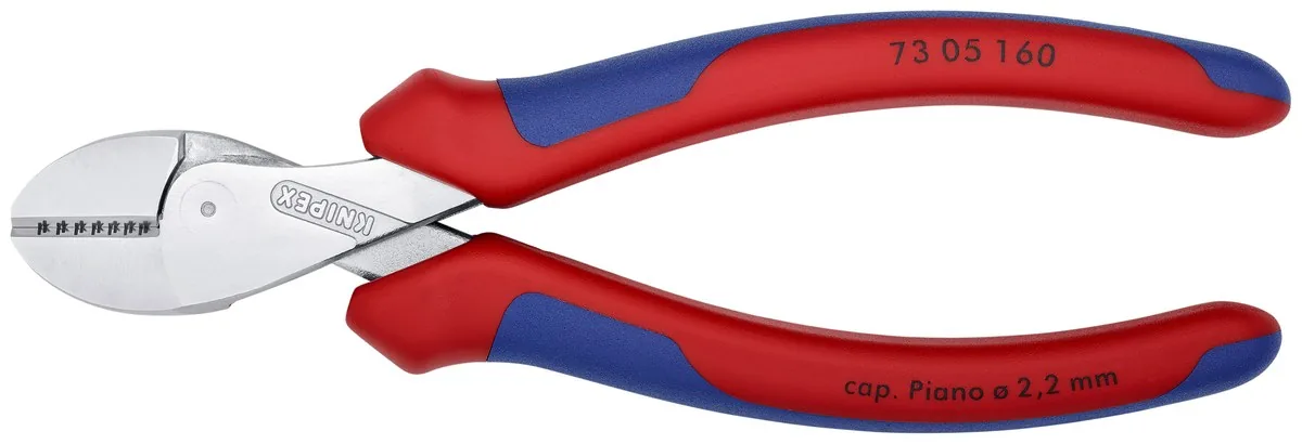 KNIPEX 73 05 160 SB X-Cut® Compact Diagonal Cutter high lever transmission 160 mm chrome-plated with multi-component handles chrome-plated thumbnail 7