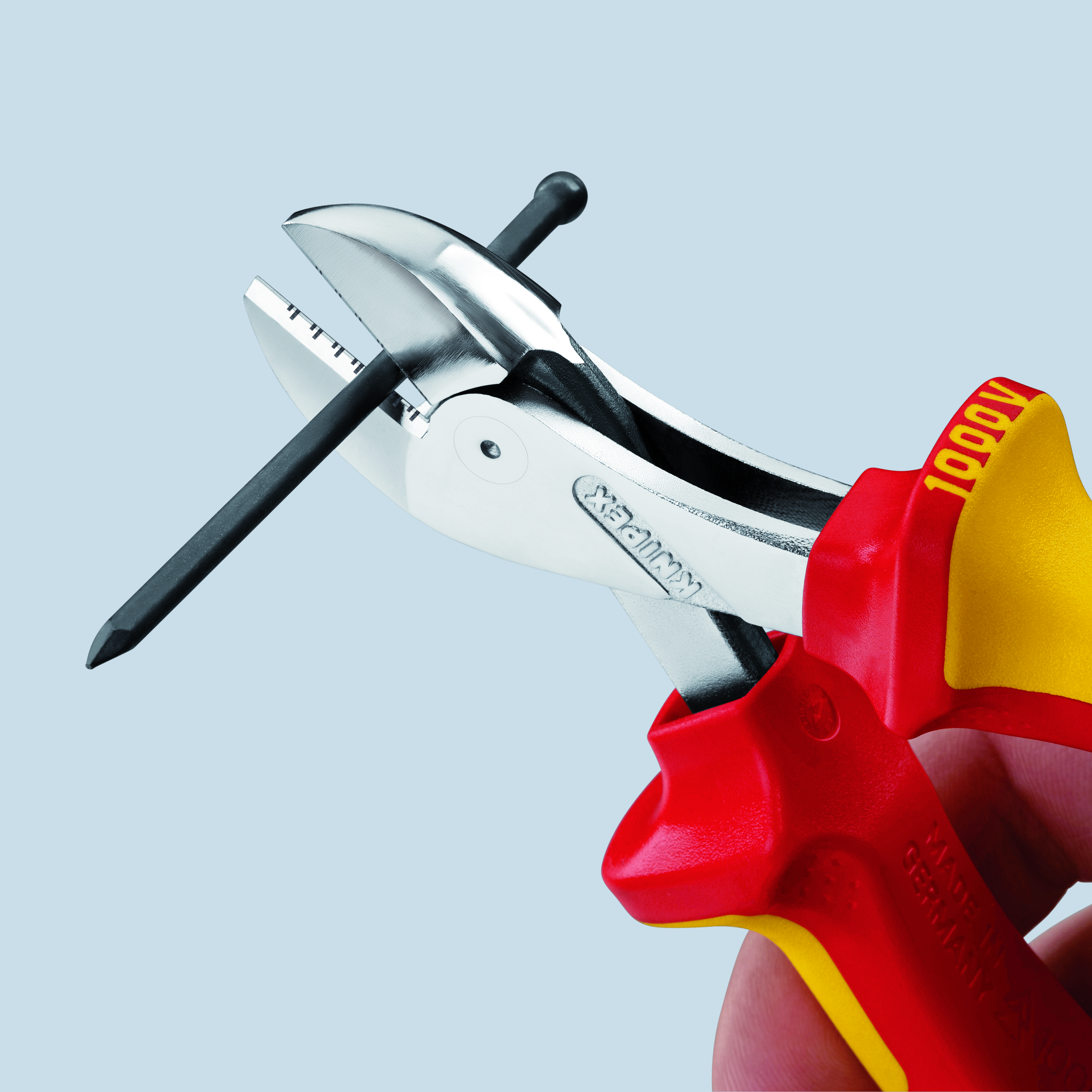 KNIPEX 73 06 160 SB X-Cut® Compact Diagonal Cutter high lever transmission 160 mm chrome-plated insulated with multi-component grips, VDE-tested chrome-plated thumbnail 6