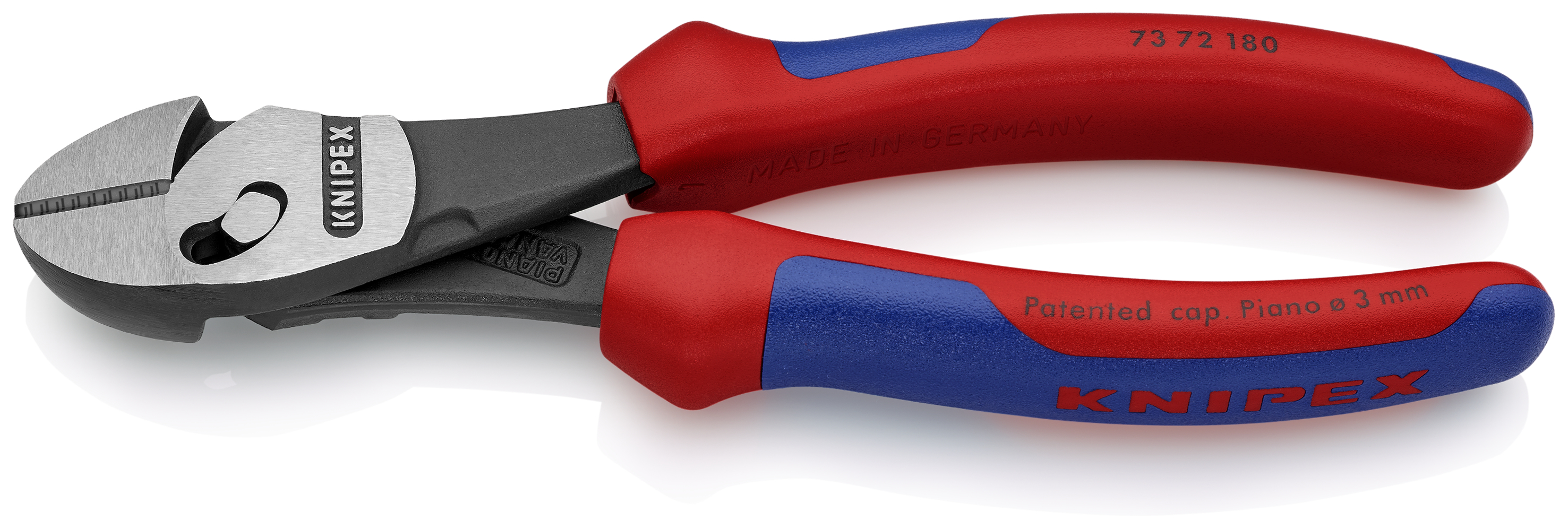 KNIPEX 73 72 180 F TwinForce® High Performance Diagonal Cutters With opening spring 180 mm black atramentized with comfort handles polished thumbnail 7