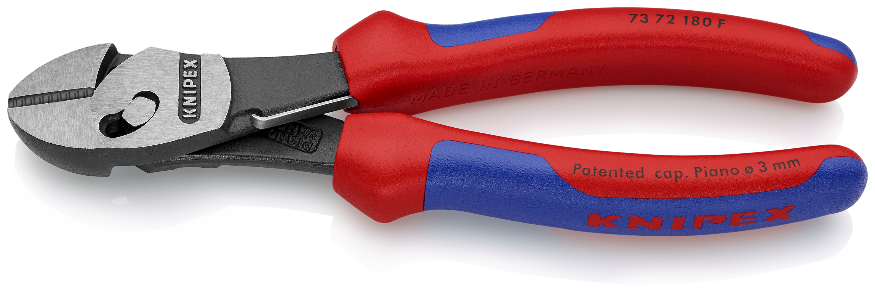 KNIPEX 73 72 180 F TwinForce® High Performance Diagonal Cutters With opening spring 180 mm black atramentized with comfort handles polished thumbnail 3