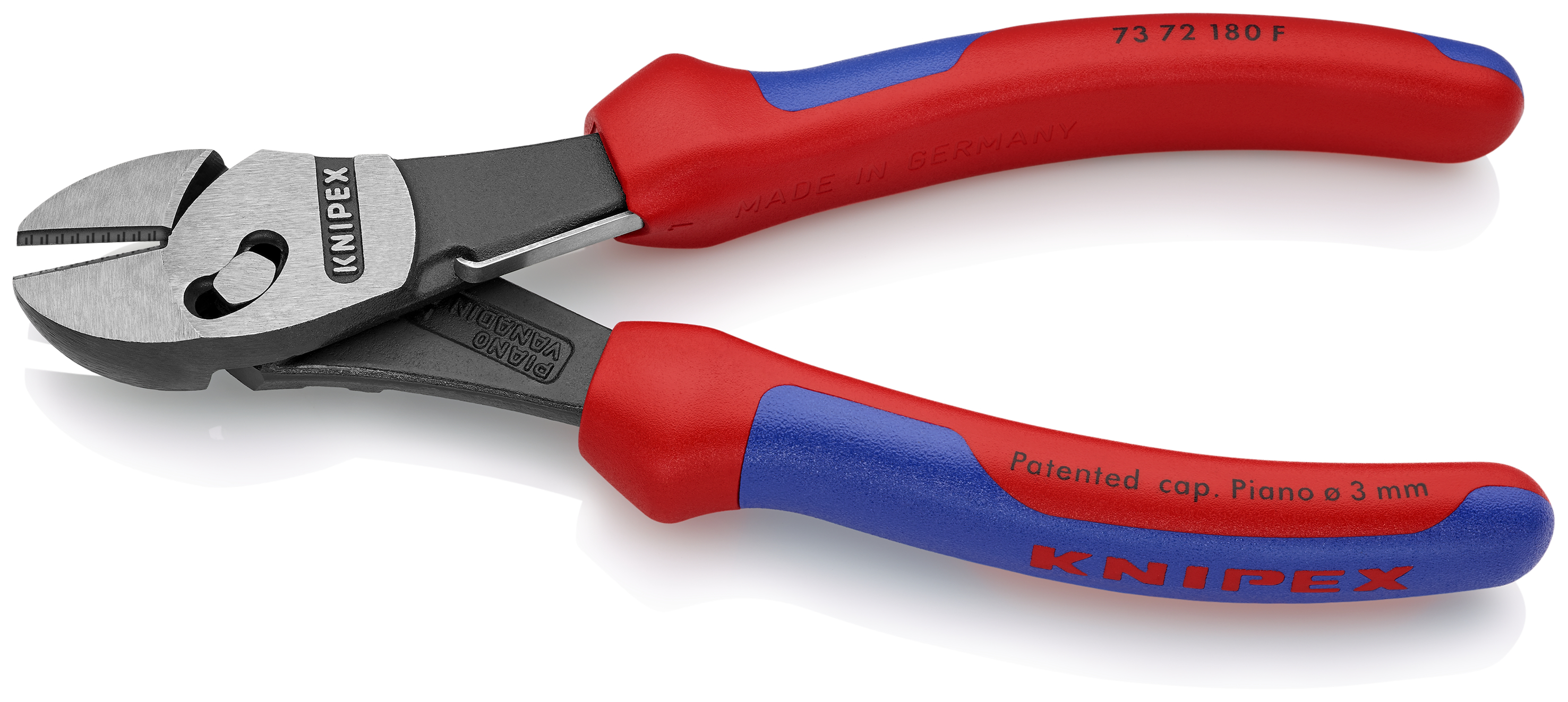 KNIPEX 73 72 180 F TwinForce® High Performance Diagonal Cutters With opening spring 180 mm black atramentized with comfort handles polished thumbnail 4