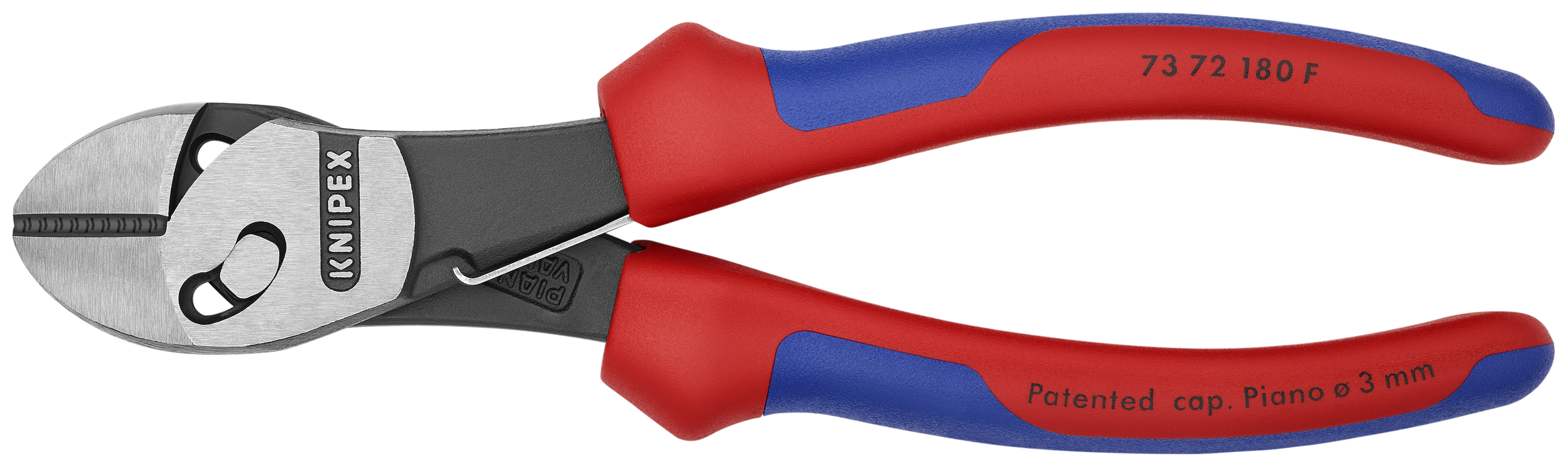 KNIPEX 73 72 180 F TwinForce® High Performance Diagonal Cutters With opening spring 180 mm black atramentized with comfort handles polished thumbnail 5