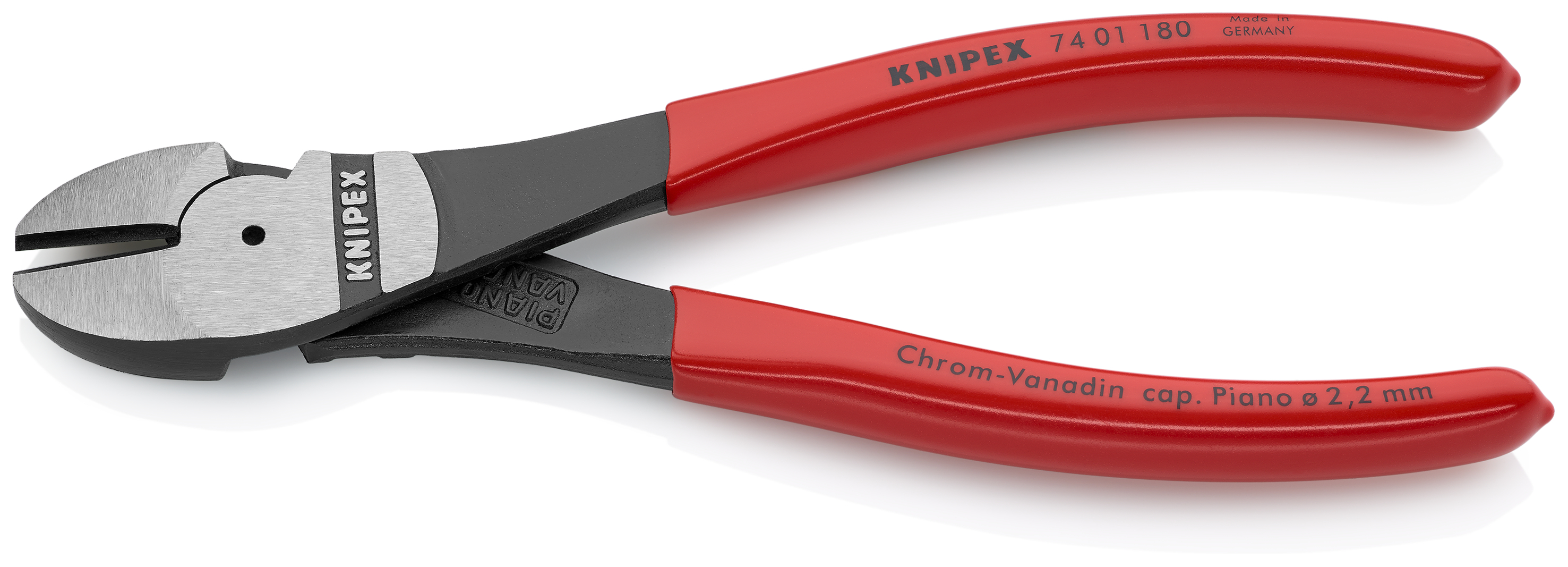 KNIPEX 74 01 180 SB High Leverage Diagonal Cutter 180 mm black atramentized with plastic coating polished thumbnail 2