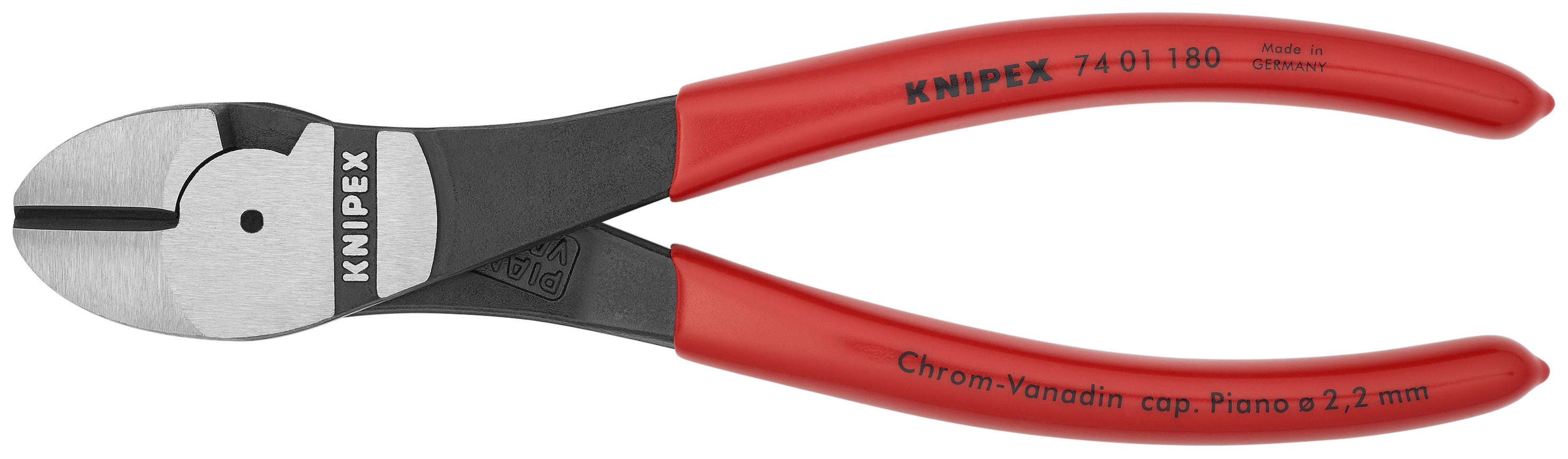 KNIPEX 74 01 180 SB High Leverage Diagonal Cutter 180 mm black atramentized with plastic coating polished thumbnail 6