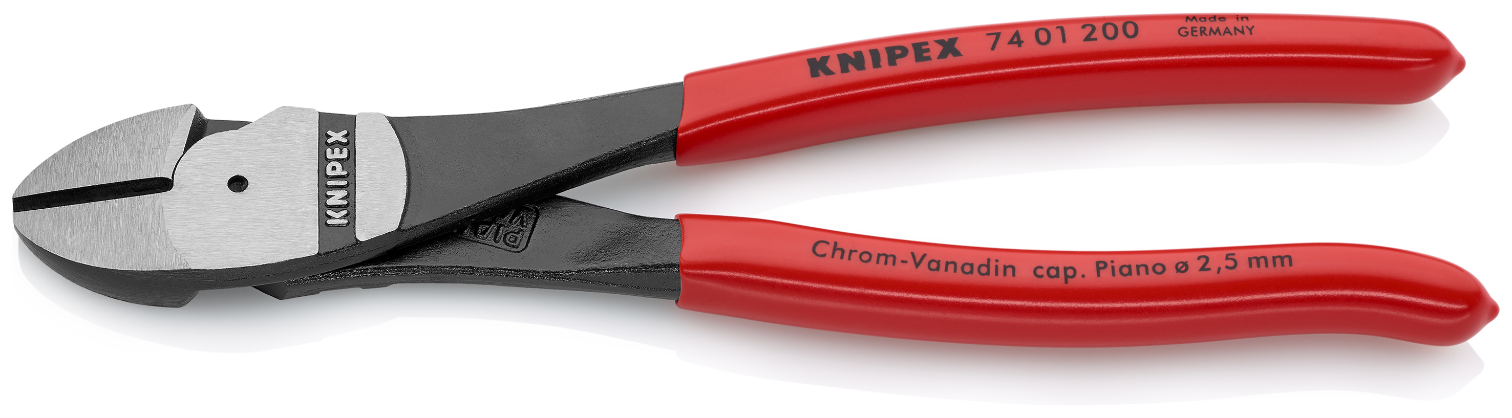 KNIPEX 74 01 180 SB High Leverage Diagonal Cutter 180 mm black atramentized with plastic coating polished thumbnail 5