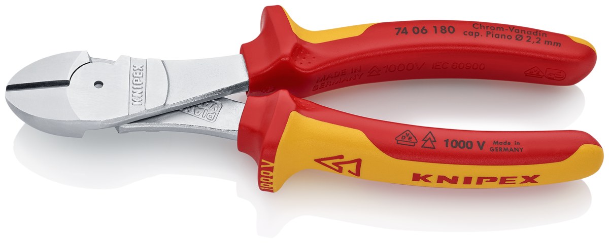 Kìm cắt cạnh cường lực KNIPEX 74 06 180 SB, dài 180mm