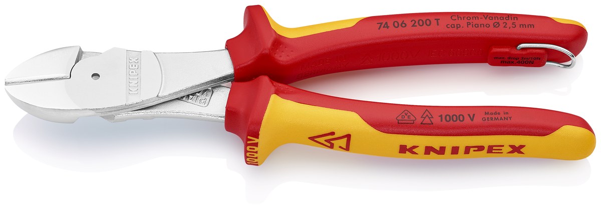 Kìm cắt cạnh cường lực KNIPEX 74 06 200 T BK, dài 200mm