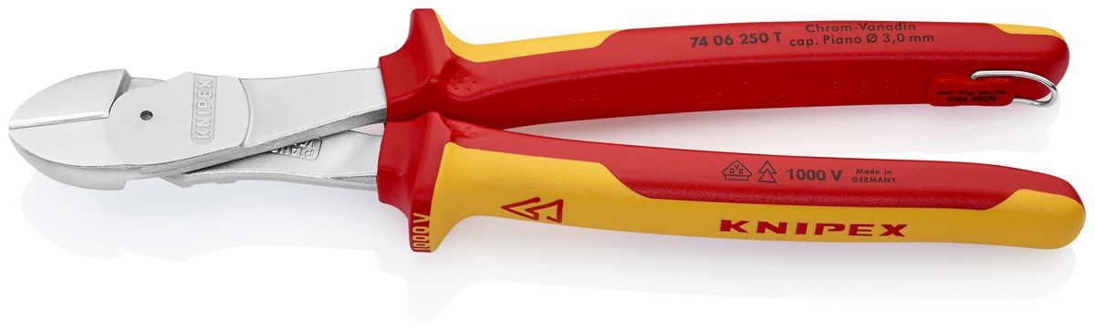 Kìm cắt cạnh cường lực KNIPEX 74 06 250 T BK, dài 250mm