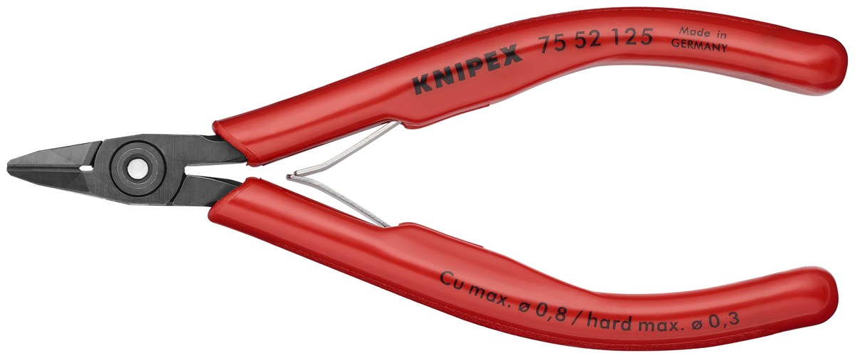 Kìm cắt cạnh chân linh kiện KNIPEX 75 52 125, dài 125mm