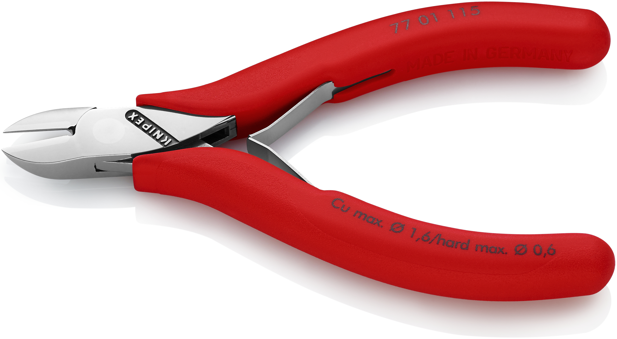 KNIPEX 77 01 115 SB Electronics Diagonal Cutter with box joint 115 mm with non-slip plastic grips mirror polished thumbnail 2