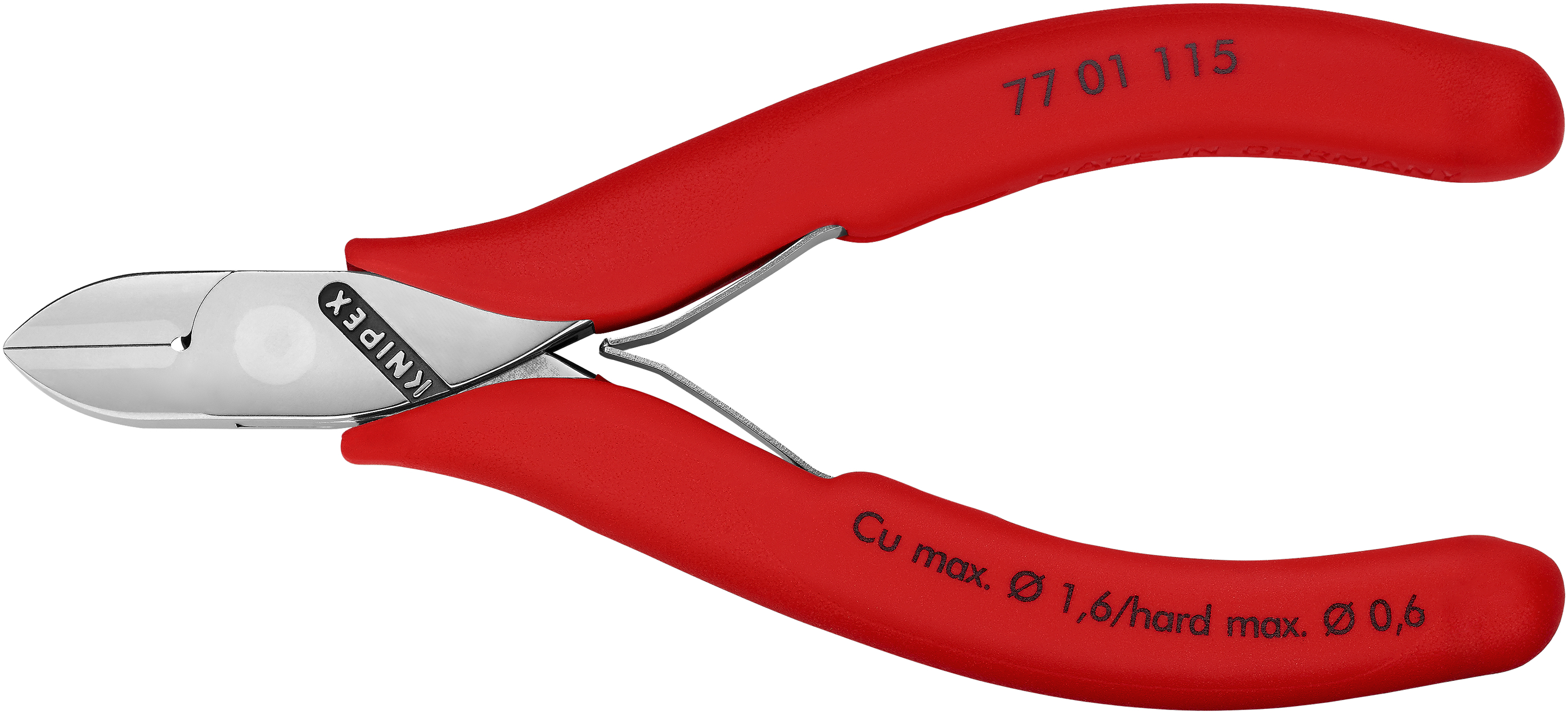 KNIPEX 77 01 115 Electronics Diagonal Cutter with box joint 115 mm with non-slip plastic grips mirror polished thumbnail 5