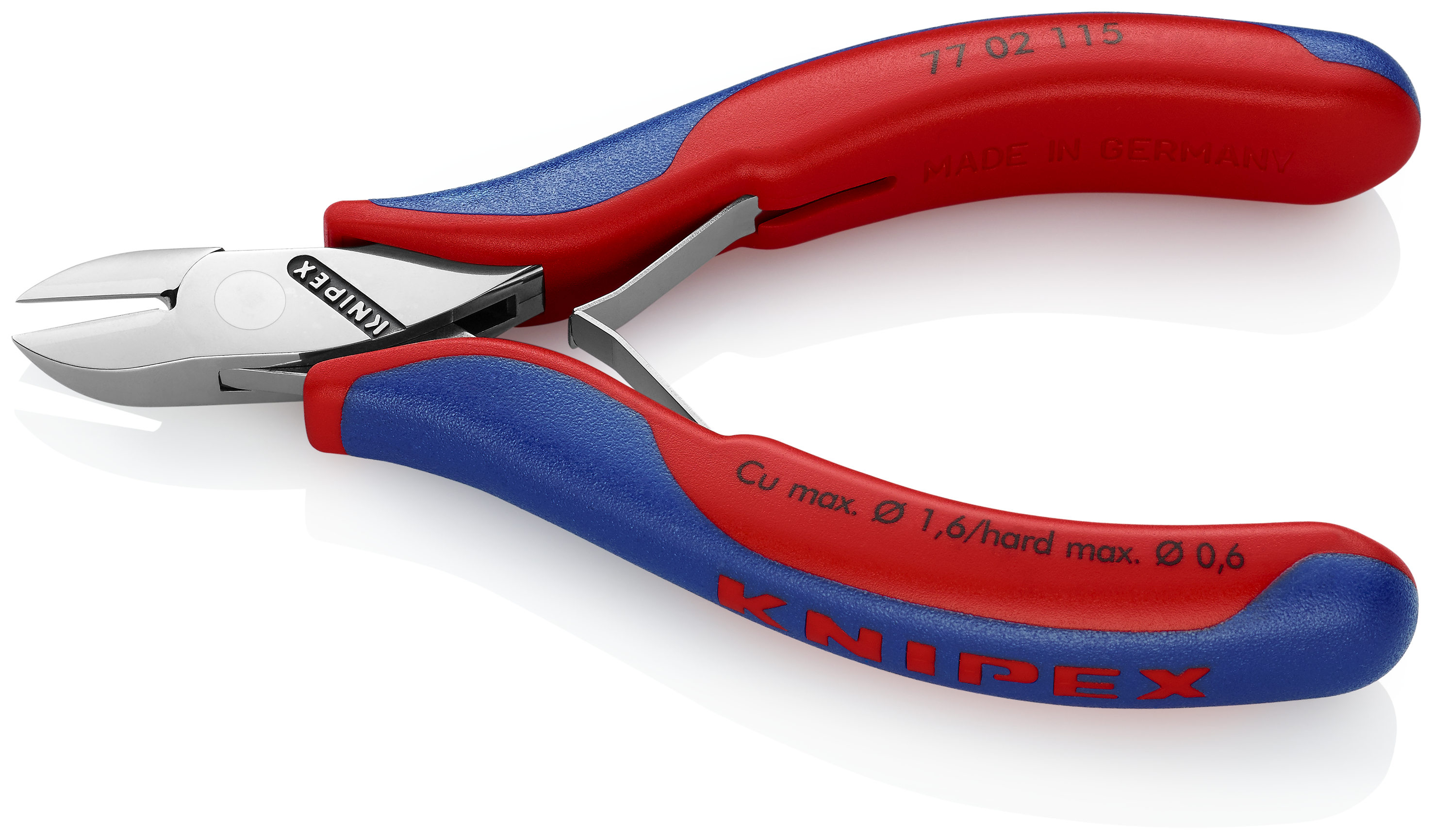 KNIPEX 77 02 115 SB Electronics Diagonal Cutter with box joint 115 mm with multi-component handles mirror polished thumbnail 2