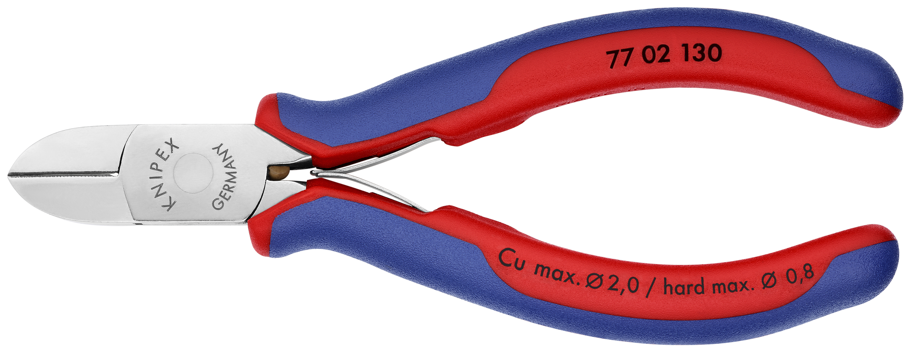 KNIPEX 77 02 130 SB Electronics Diagonal Cutter with box joint 130 mm with multi-component handles mirror polished thumbnail 3