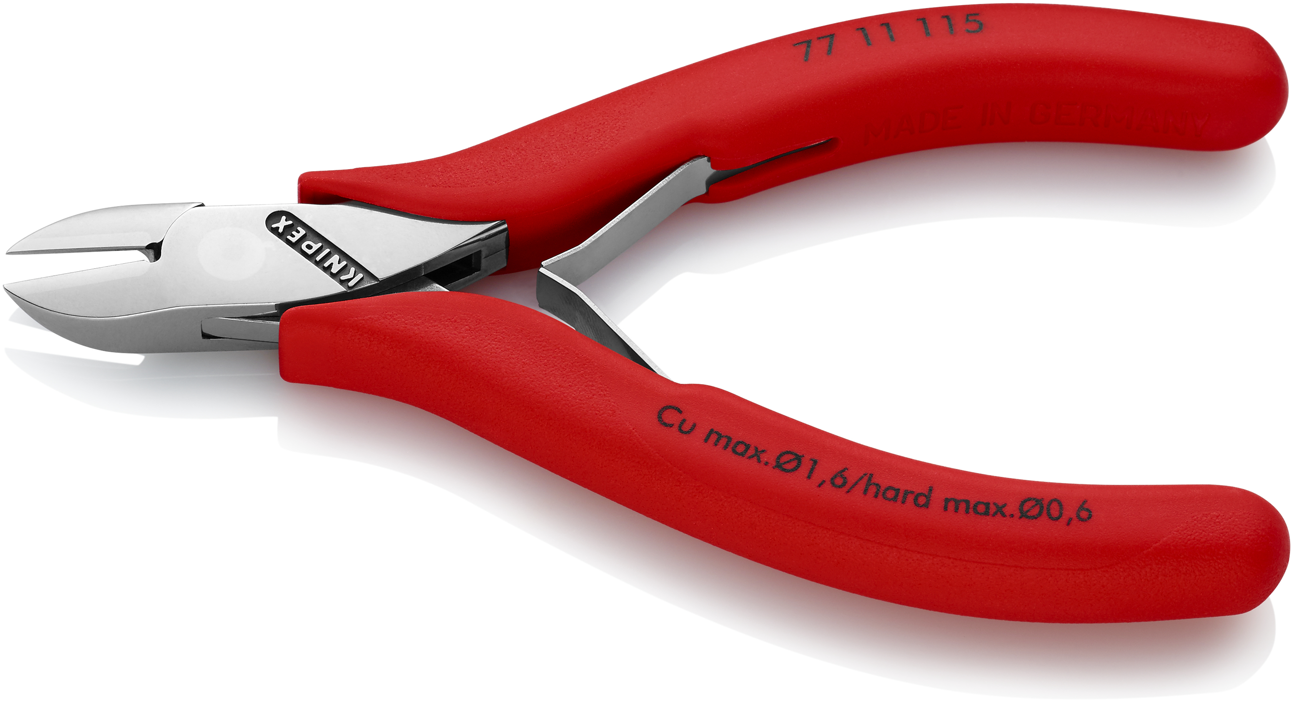 KNIPEX 77 11 115 Electronics Diagonal Cutter with box joint 115 mm with non-slip plastic grips mirror polished thumbnail 2
