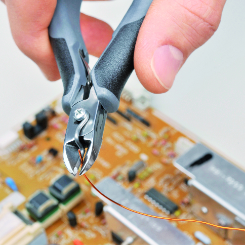 KNIPEX 77 12 115 ESDSB Electronics Diagonal Cutters ESD with box joint 115 mm with multi-component handles mirror polished