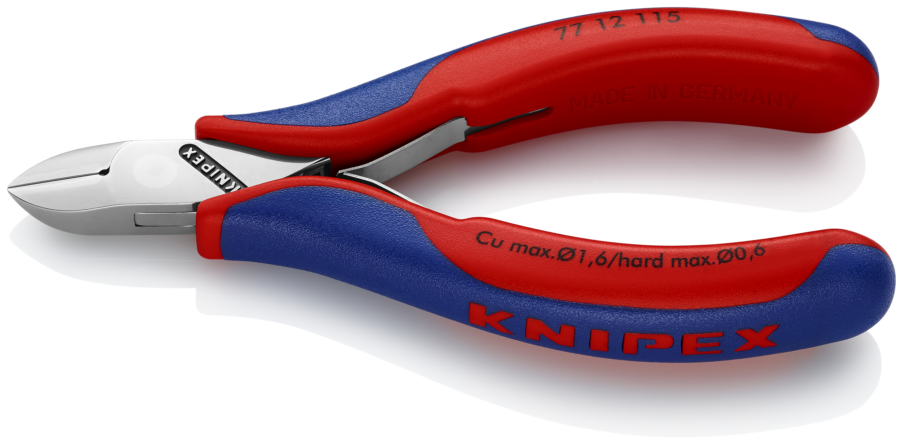 KNIPEX 77 12 115 SB Electronics Diagonal Cutter with box joint 115 mm with multi-component handles mirror polished