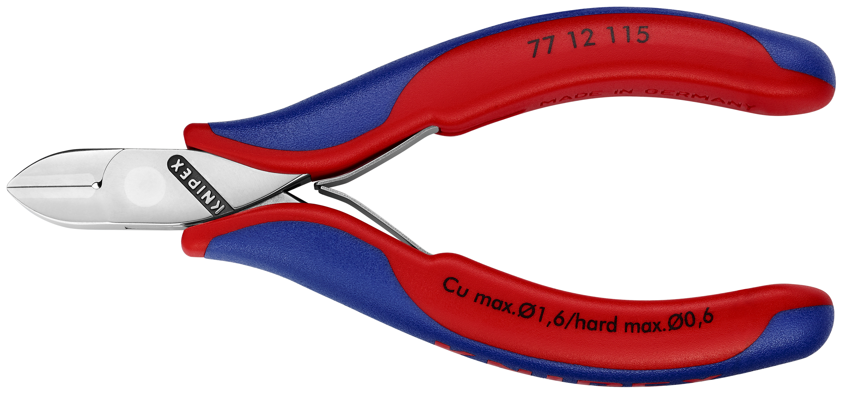 KNIPEX 77 12 115 Electronics Diagonal Cutter with box joint 115 mm with multi-component handles mirror polished thumbnail 4