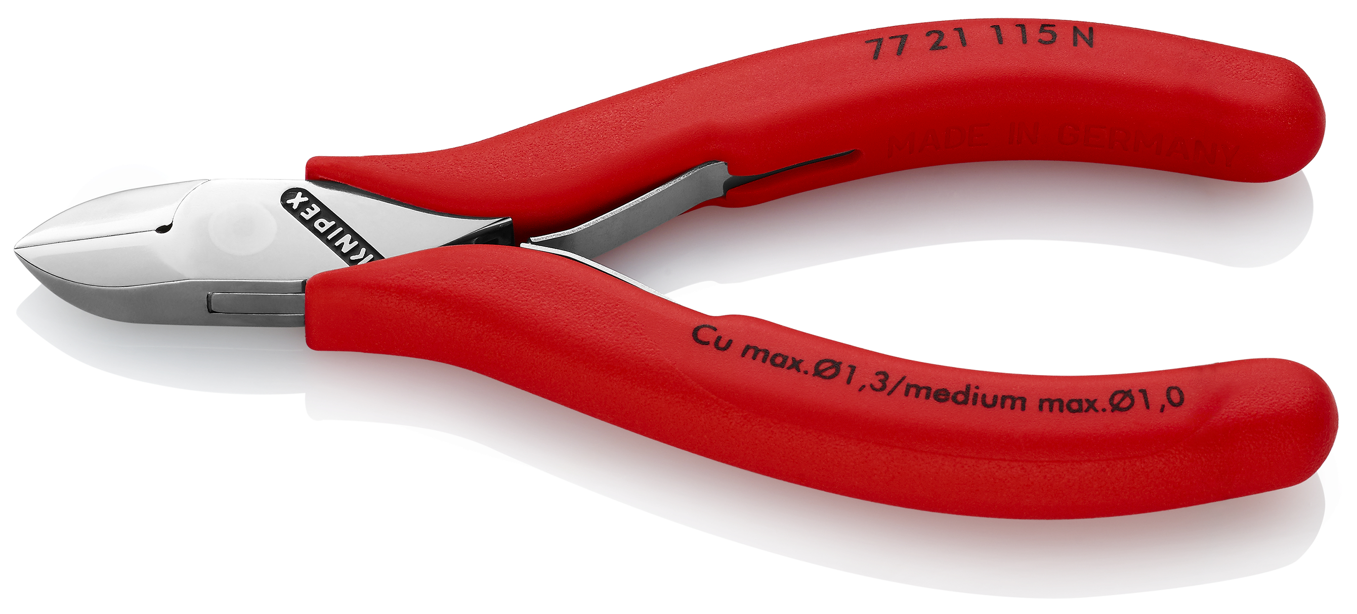 KNIPEX 77 21 115 N Electronics Diagonal Cutter with box joint 115 mm with non-slip plastic grips mirror polished
