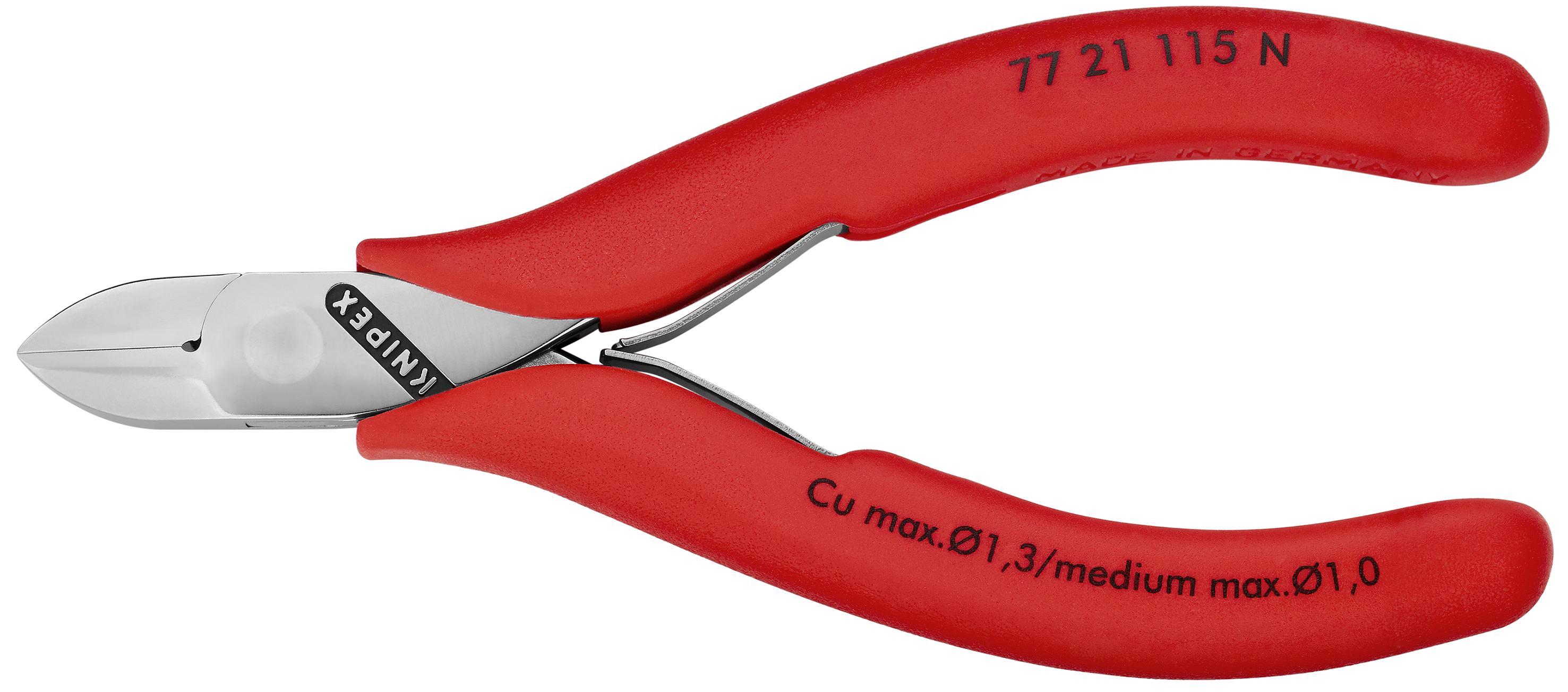 KNIPEX 77 21 115 N Electronics Diagonal Cutter with box joint 115 mm with non-slip plastic grips mirror polished thumbnail 5