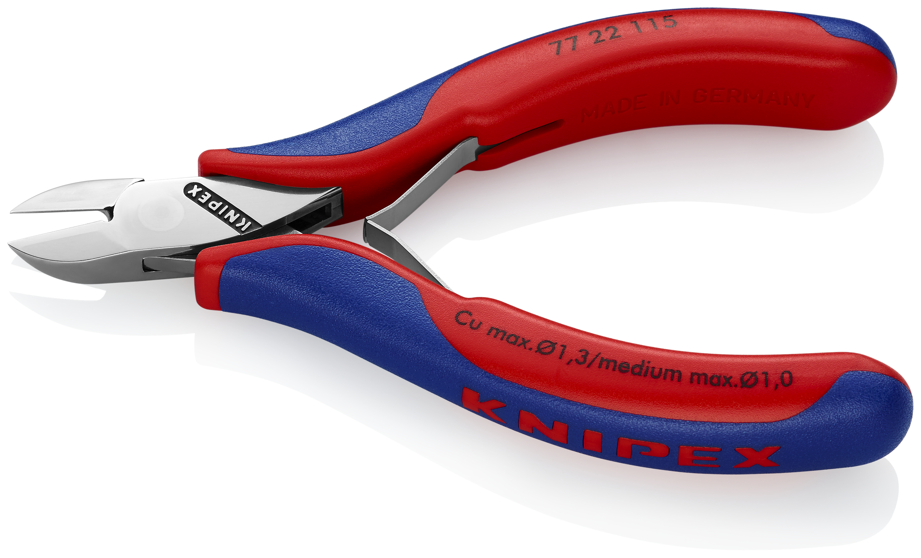 KNIPEX 77 22 115 SB Electronics Diagonal Cutter with box joint 115 mm with multi-component handles mirror polished thumbnail 2