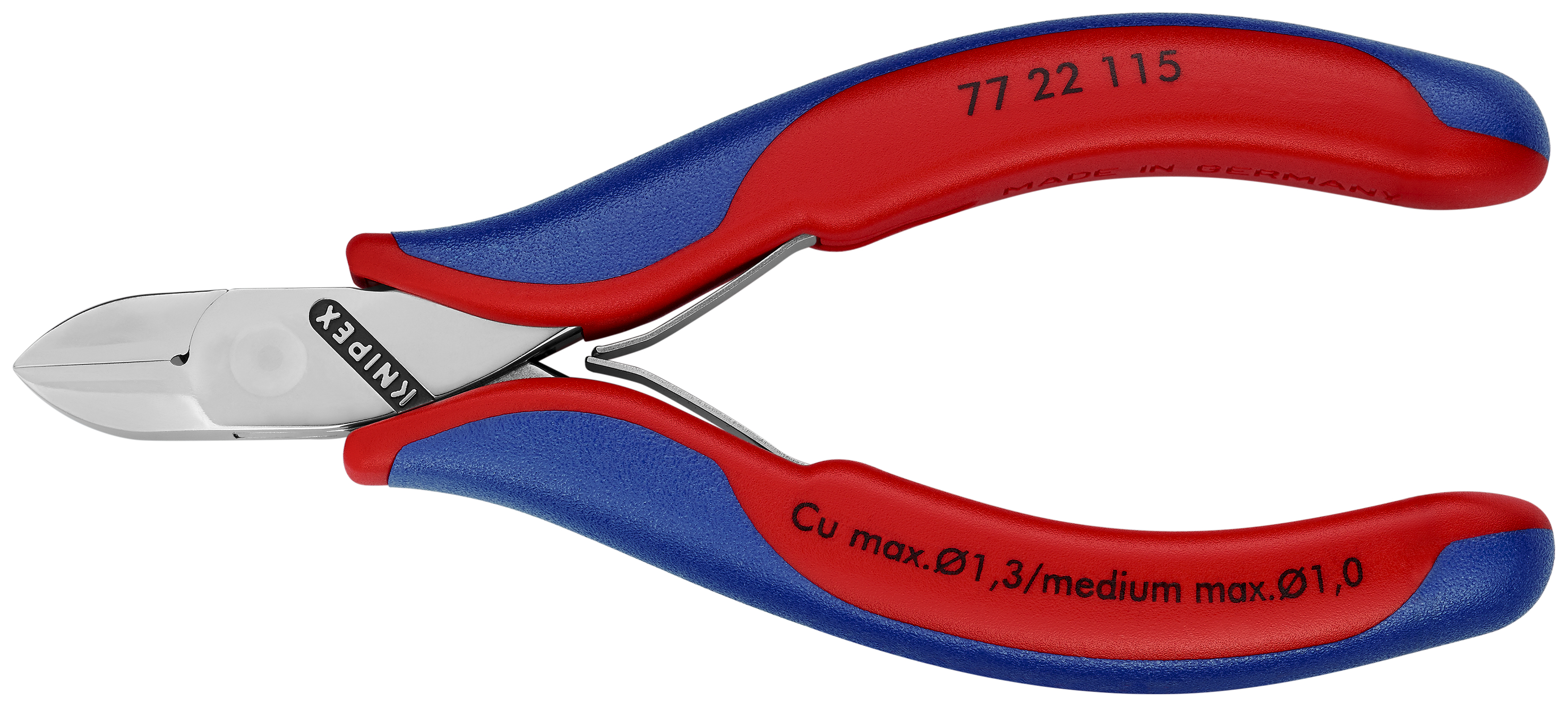 KNIPEX 77 22 115 SB Electronics Diagonal Cutter with box joint 115 mm with multi-component handles mirror polished thumbnail 6