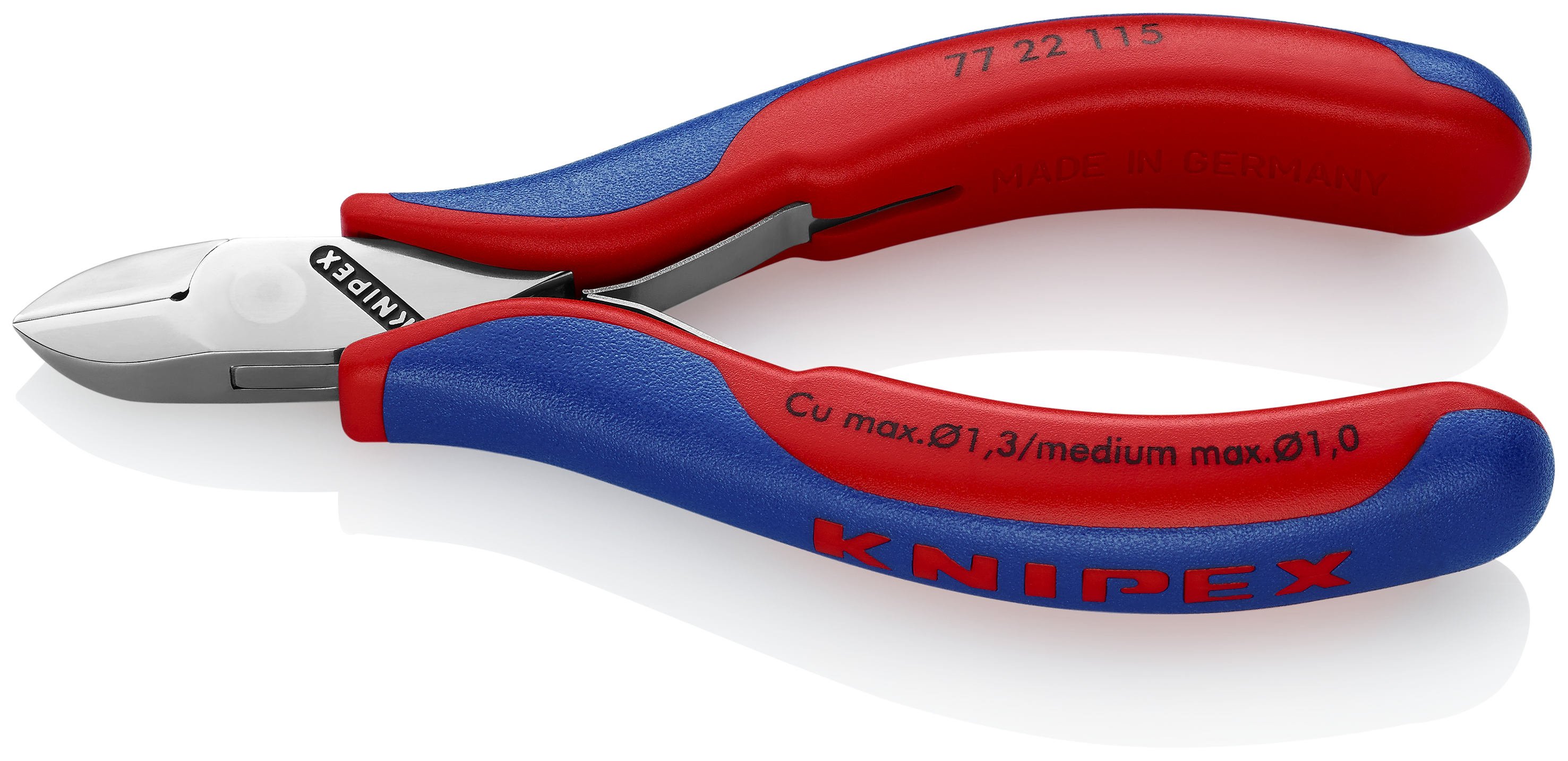 KNIPEX 77 22 115 Electronics Diagonal Cutter with box joint 115 mm with multi-component handles mirror polished