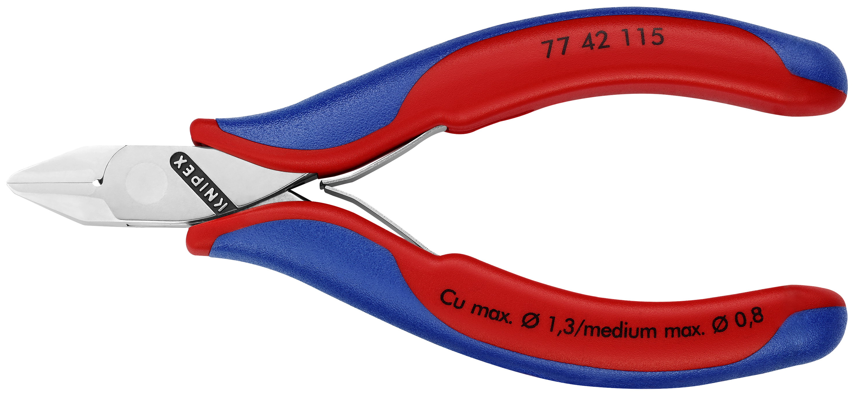 KNIPEX 77 42 115 SB Electronics Diagonal Cutter with box joint 115 mm with multi-component handles mirror polished thumbnail 3