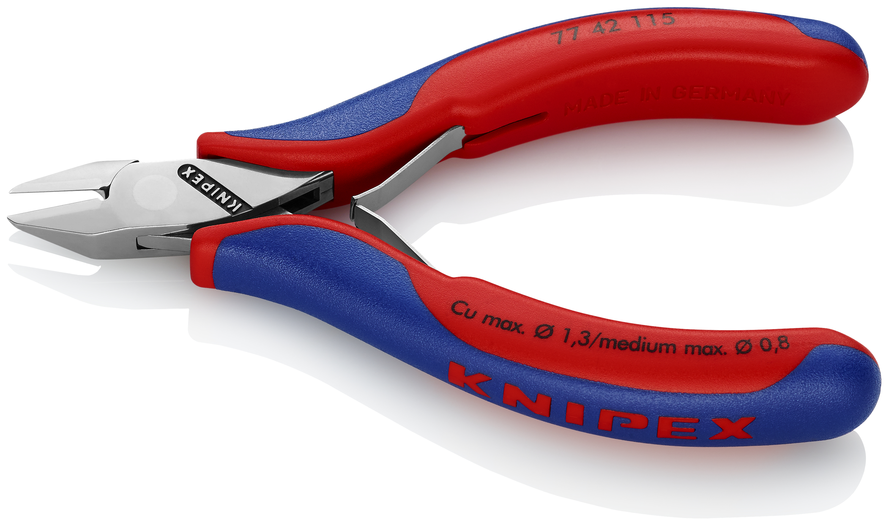 KNIPEX 77 42 115 Electronics Diagonal Cutter with box joint 115 mm with multi-component handles mirror polished thumbnail 2