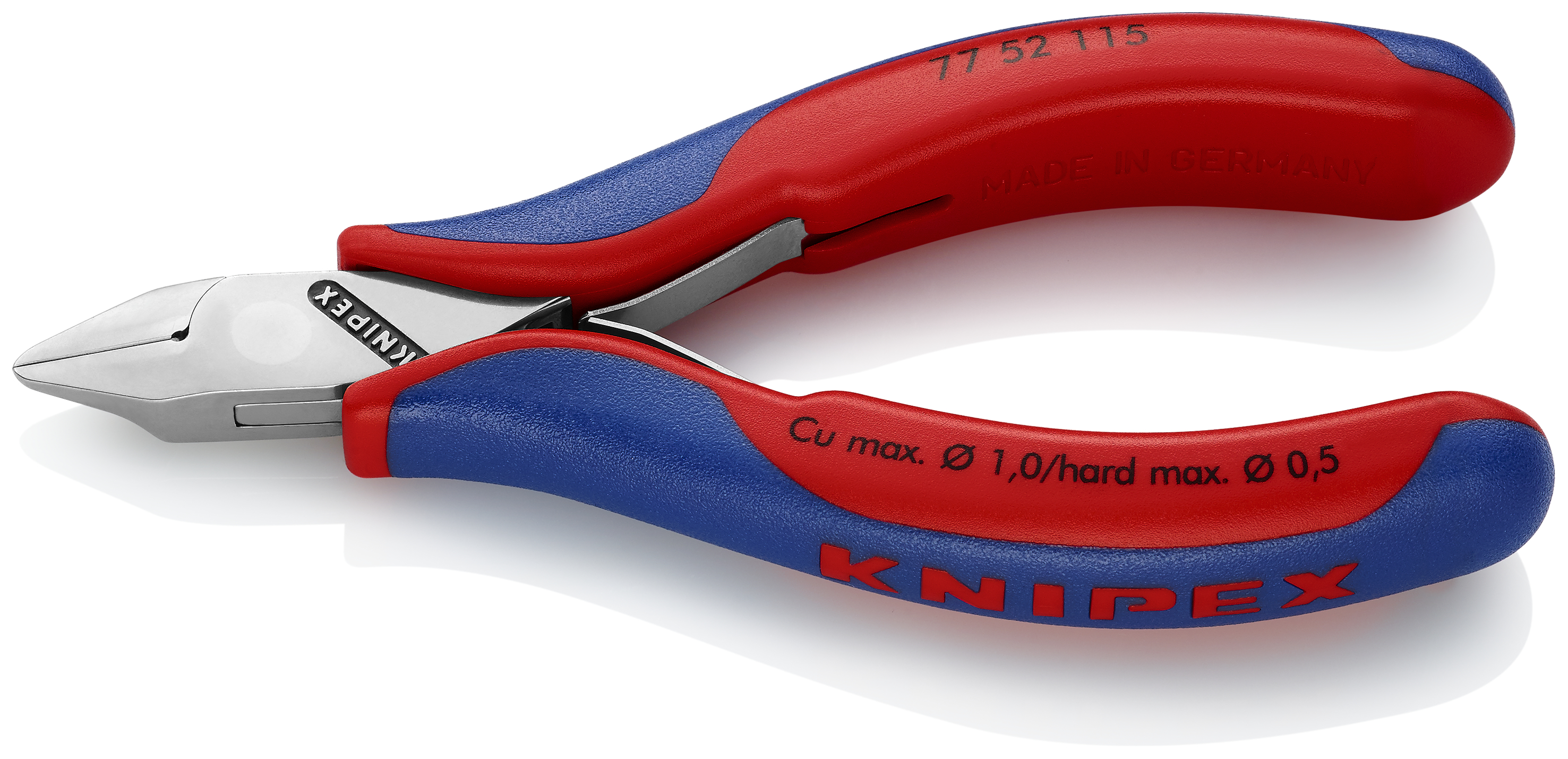 KNIPEX 77 52 115 Electronics Diagonal Cutter with box joint 115 mm with multi-component handles mirror polished