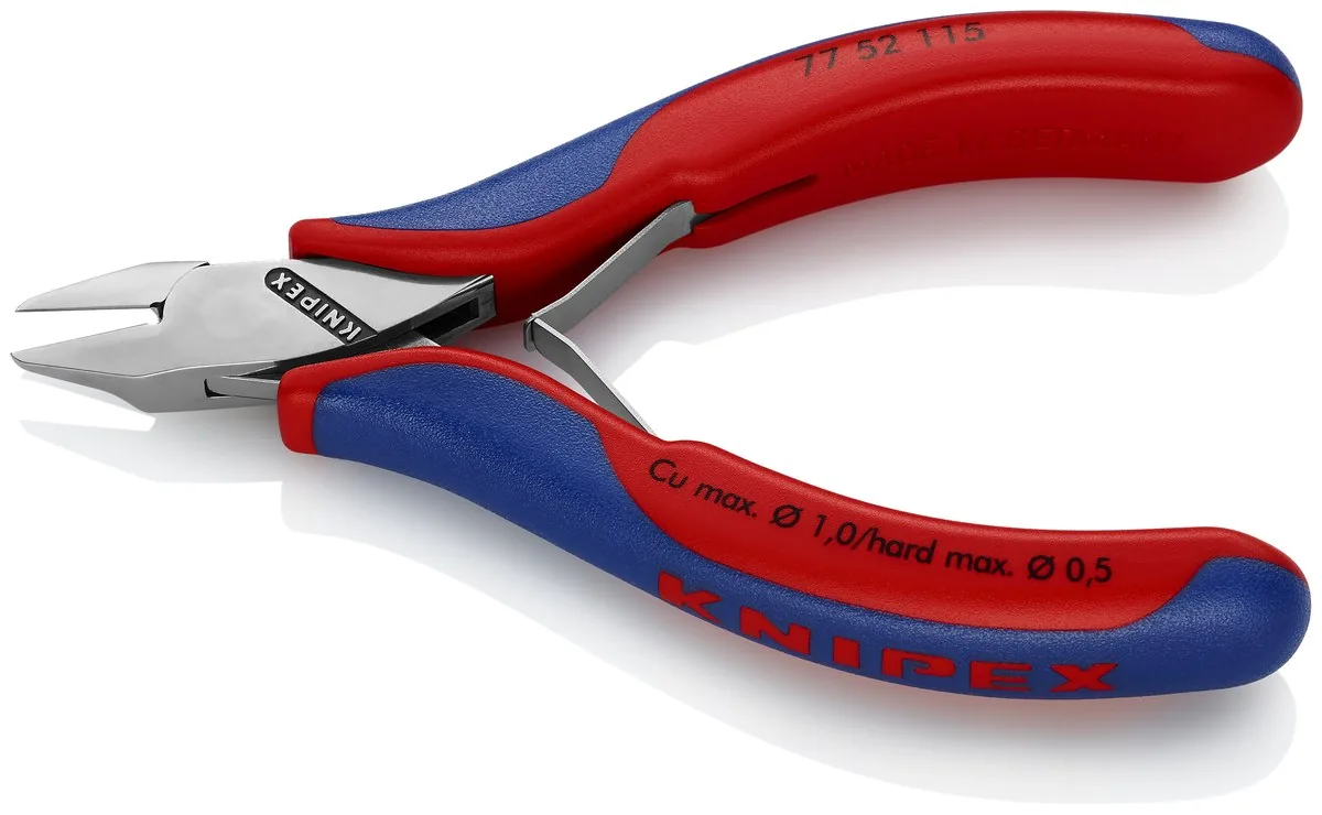 KNIPEX 77 52 115 Electronics Diagonal Cutter with box joint 115 mm with multi-component handles mirror polished thumbnail 3