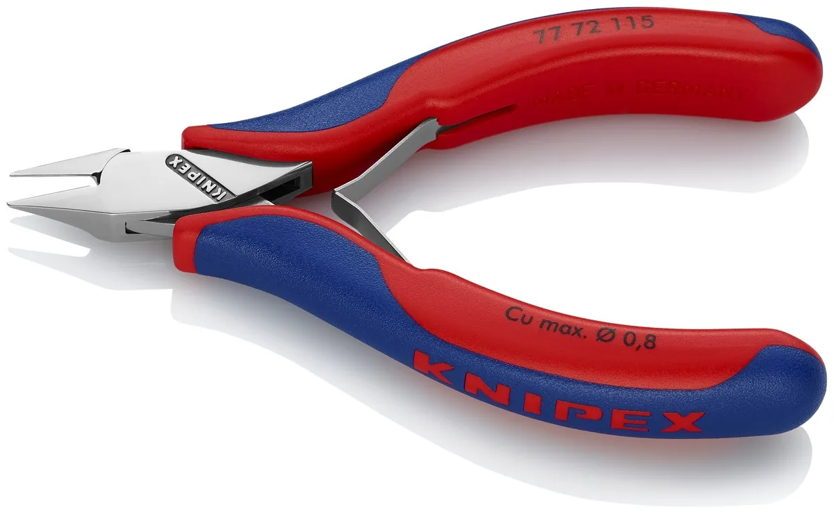 KNIPEX 77 72 115 Electronics Diagonal Cutter with box joint 115 mm with multi-component handles mirror polished thumbnail 3