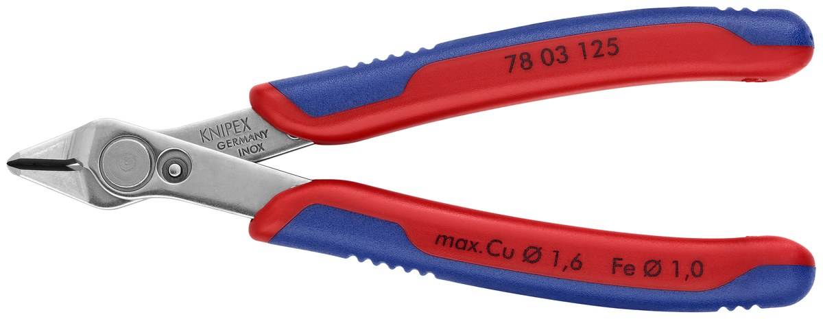 Kìm cắt chân linh kiện sát mép Super Knips KNIPEX 78 03 125 SB, dài 125mm