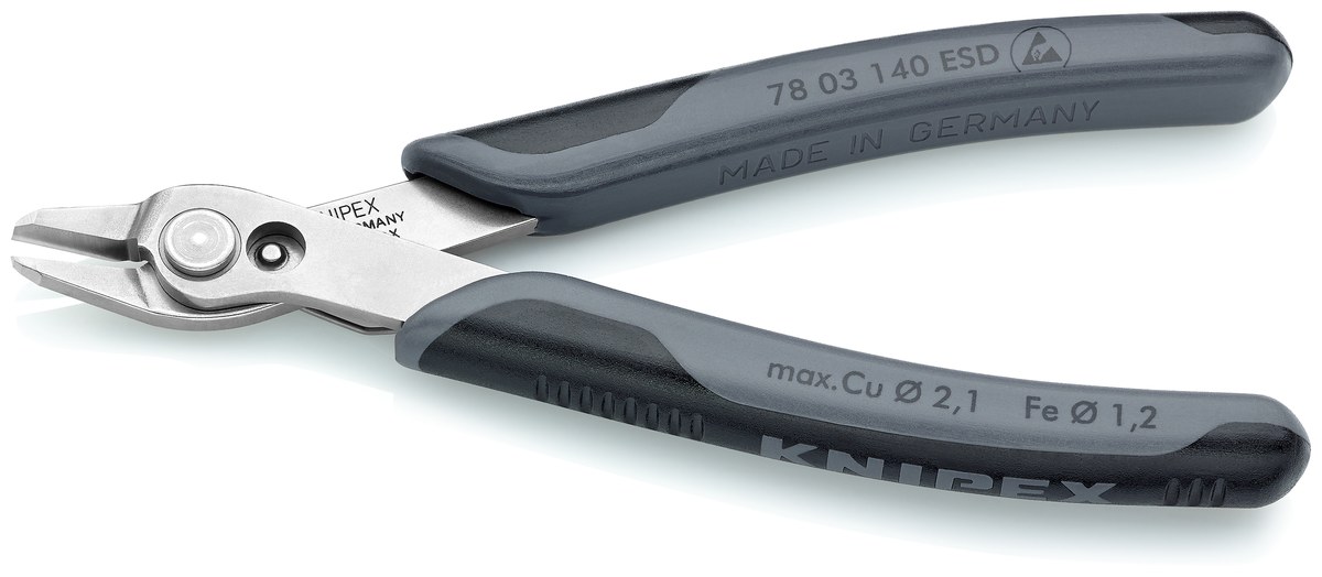 Kìm cắt chân linh kiện sát mép Super Knips KNIPEX 78 03 140 ESD, dài 140mm thumbnail 3
