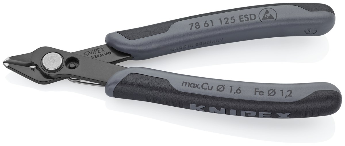 Kìm cắt chân linh kiện sát mép Super Knips KNIPEX 78 61 125 ESDSB, dài 125mm thumbnail 2