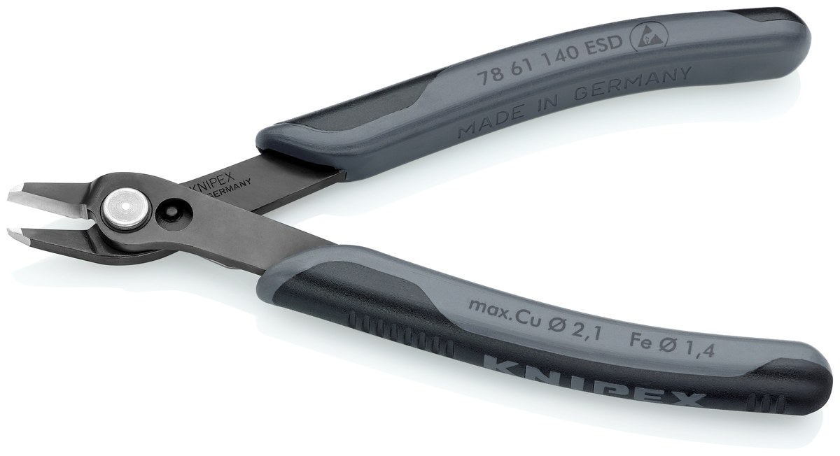 Kìm cắt chân linh kiện sát mép Super Knips KNIPEX 78 61 140 ESD, dài 140mm