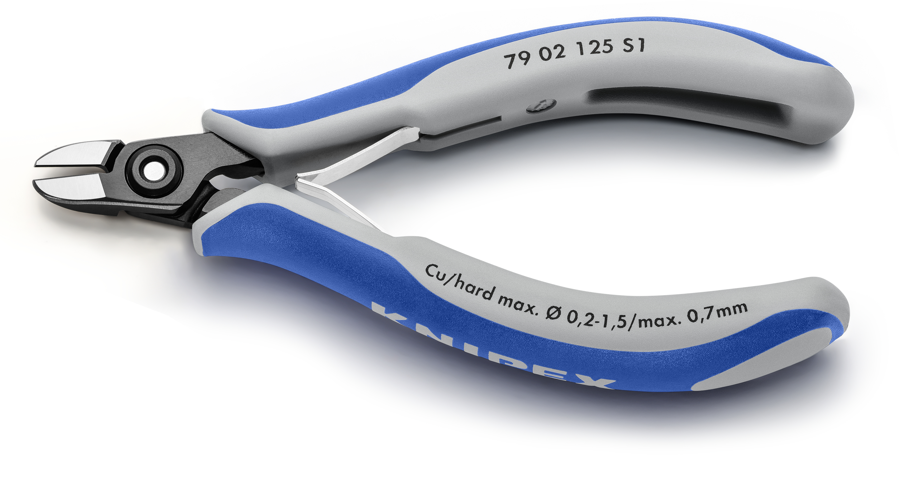 KNIPEX 79 02 125 S1 Precision Electronics Diagonal Cutter e.g. for opening plastic cable connectors 125 mm burnished with multi-component handles polished thumbnail 2