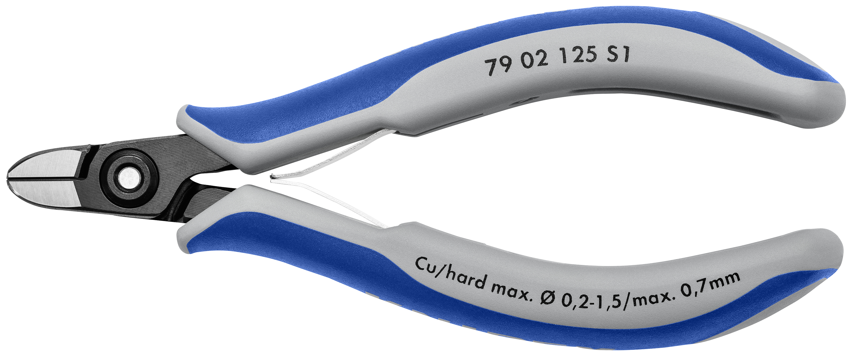 KNIPEX 79 02 125 S1 Precision Electronics Diagonal Cutter e.g. for opening plastic cable connectors 125 mm burnished with multi-component handles polished thumbnail 8